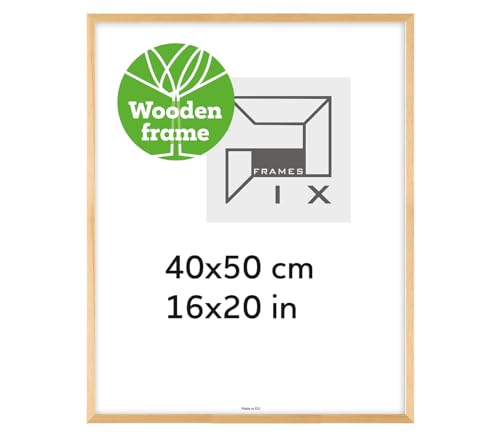 Pix FRAMES Bilderrahmen Holz - Holzrahmen mit Scheiben aus acrylglas - Picture Frame - Holzbilderrahmen - Holz Bilderrahmen - Fotorahmen 40x50 cm - Natural von Pix FRAMES