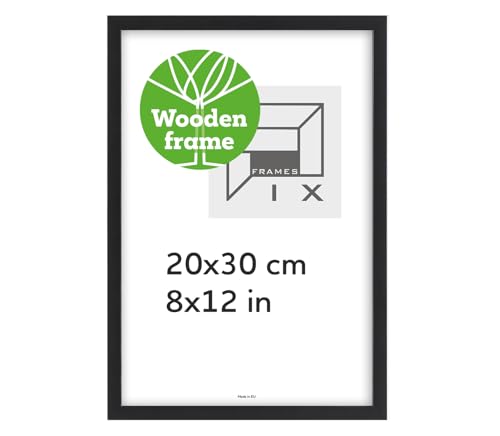 Pix FRAMES Bilderrahmen Holz - Holzrahmen mit Scheiben aus acrylglas - Picture Frame - Holzbilderrahmen - Holz Bilderrahmen - Fotorahmen 20x30 cm - Schwarz von Pix FRAMES