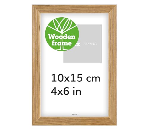 Pix FRAMES Bilderrahmen Holz x2 Set - Holzrahmen mit Scheiben aus Plexiglas - Picture Frame - Holzbilderrahmen - Holz Bilderrahmen - Fotorahmen 10x15 cm - Eiche von Pix FRAMES