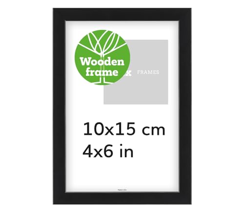 Pix FRAMES Bilderrahmen Holz x2 Set - Holzrahmen mit Scheiben aus Plexiglas - Picture Frame - Holzbilderrahmen - Holz Bilderrahmen - Fotorahmen 10x15 cm - Schwarz von Pix FRAMES