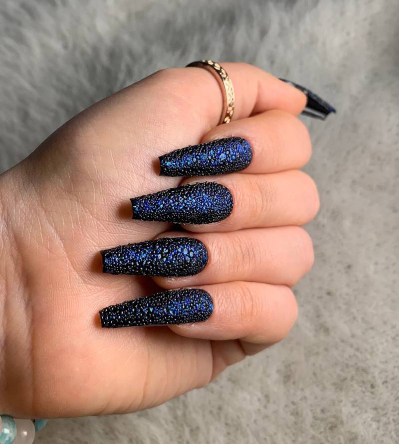 Blue Dragonscale Press On Fake Nails Handarbeit Cosplay von PixJewelry