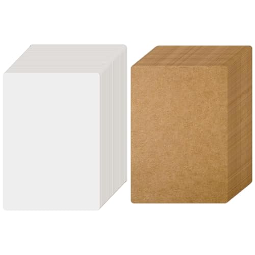 100 Stück A6 Kraftpapier Blanko - 50 Kraftpapier Karten und 50 Karten Blanko, Postkarten Blanko für DIY Kreative Bastelprojekte, Hochzeitseinladungen, Einladungskarten, Kärtchen zum Beschriften von Pixaro