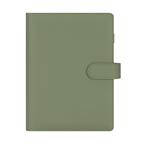 A5 Ringbuch 6 Loch Olivgrün - A5 Binder aus Kunstleder Ringbuch Nachfüllbar, mit Innentaschen Budget Binder A5 Notizbuch Ringbuch für Reisearbeit und Organizer (ohne Innenpapier) von Pixaro