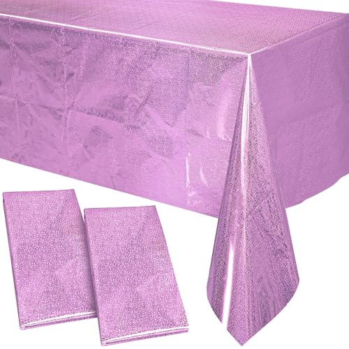 Violette Kunststoff-Tischdecke – 2er-Pack Party-Tischdecken Einweg-Tischdecken von PixiPy