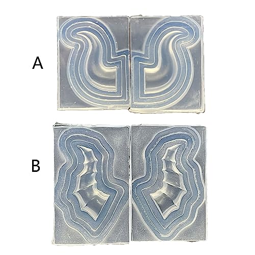 1 Set Kristall-Epoxidharz-Ohrring-Zubehör, Formen, Anhänger, Dekoration, gebogenes Faden, Silikon-Schlüsselanhänger-Form von Pjeghbvop