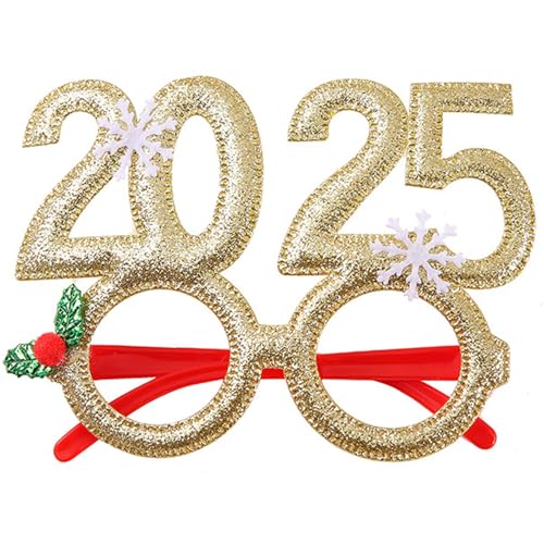 Pjeghbvop 2025 Stirnband Brille Foto Requisiten Cartoon Brille Party Papier 2025 für Neujahrsbühne von Pjeghbvop