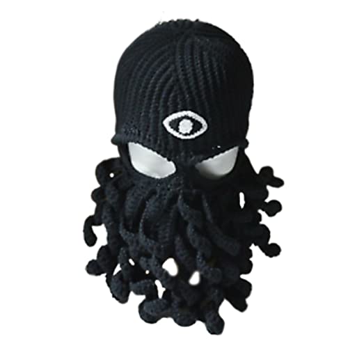 Pjeghbvop Octopus-Sturmhaube, gestrickt, Oktopus-Mütze, lustige Oktopus-Maske, Halloween, Krake von Pjeghbvop