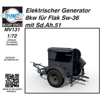 Elektrischer Generator 8kw für Flak Sw-36 mit Sd.Ah.51 1/72 von Planet Models