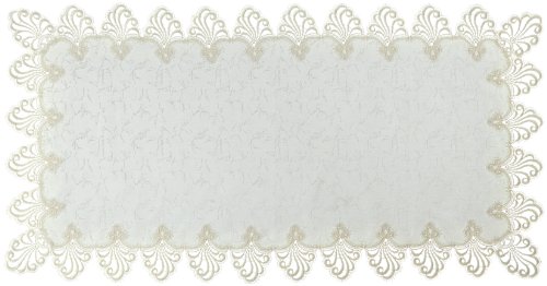 Plauener Spitze by Modespitze 3086E_11_50100 Tischdecke Nizza E, Größe 50 x 100 cm, rechteckig von Modespitze