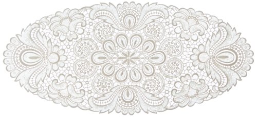 Plauener Spitze by Modespitze 67952 Design Plauen, Gre 30 x 60 cm oval, creme, Champagner von Modespitze