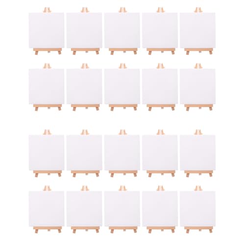 Plawee 20 Set KüNstler Mini Leinwand Set Malerei DIY Zeichnung Kleiner Tisch Staffelei Geschenk von Plawee