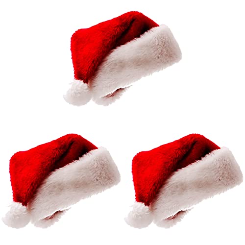 Plawee 3X Weihnachts Mütze Weihnachts Mütze Weihnachts KostüM Dress Up Plüsch Dicke Weihnachts Mütze Erwachsene von Plawee