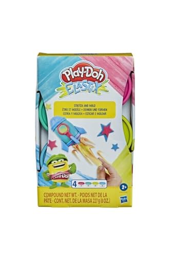 Hasbro Play-Doh Elastix Modelliermasse, 4 Dosen je 56 g, 50 Farben, Klein von Play-Doh