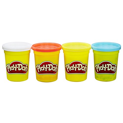 Hasbro Play-Doh-Set 4er Pack Grundfarben Knetmasse, Modelliermasse für fantasievolles und kreatives Spielen, Kunstzubehör für Kinder ab 2 Jahren, in den Farben blau, gelb, rot und weiß von Play-Doh