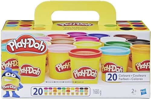 Play-Doh Super Colour Set mit 20 Dosen Modelliermasse (insgesamt 1,6 kg), Bastelset zum gemeinsamen Spielen oder als kreatives, für Kinder ab 3 Jahren von Play-Doh