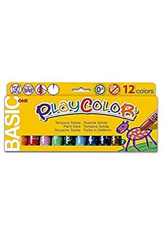 PlayColor Set 6-teilig von 12 Sticks Gouache Solide 10 g sortiert von PlayColor