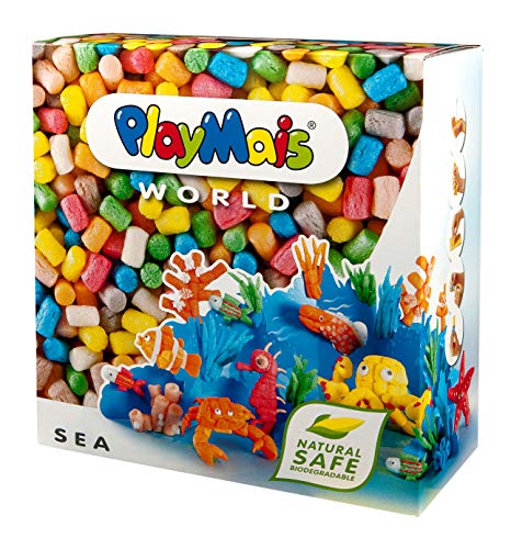 PlayMais WORLD Sea Bastel-Set für Kinder ab 5 Jahren | Circa 1000 PlayMais, Vorlagen & Anleitungen zum Basteln | Geschenke für Kinder | Fördert Kreativität & Feinmotorik | Natürliches Spielzeug von PlayMais