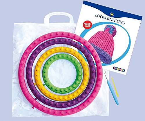 Playbox 12/17/22/27 cm Stricken Ringe mit Nadel und Haken (4 Stück) von Playbox