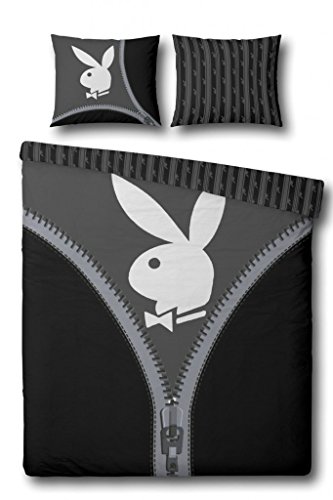 Playboy Bettwäsche Zipper black 135x200 cm + 80x80 cm von Playboy