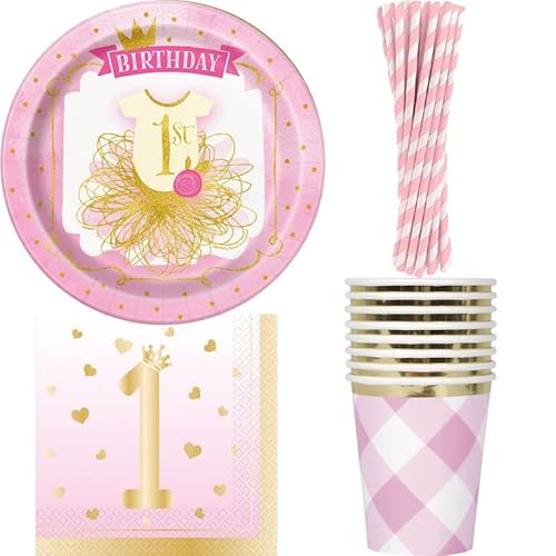 1. Geburtstag Deko Mädchen Ballerina Party rosa Partyset Kindergeburtstag von Playflip