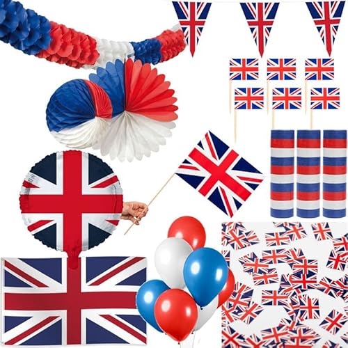 England Großbritanien Party Deko Set 239 TLG. Partyset Partydeko Union Jack von Playflip