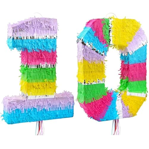 Playflip Pinata Zahl 10 bunt Pastell 10. Geburtstag von Playflip