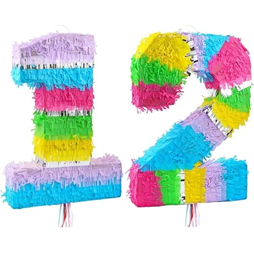 Playflip Pinata Zahl 12 bunt Pastell 12. Geburtstag von Playflip