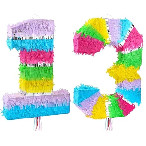 Playflip Pinata Zahl 13 bunt Pastell 13. Geburtstag von Playflip