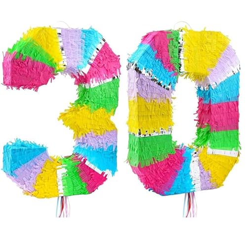 Playflip Pinata Zahl 30 bunt Pastell 30. Geburtstag von Playflip