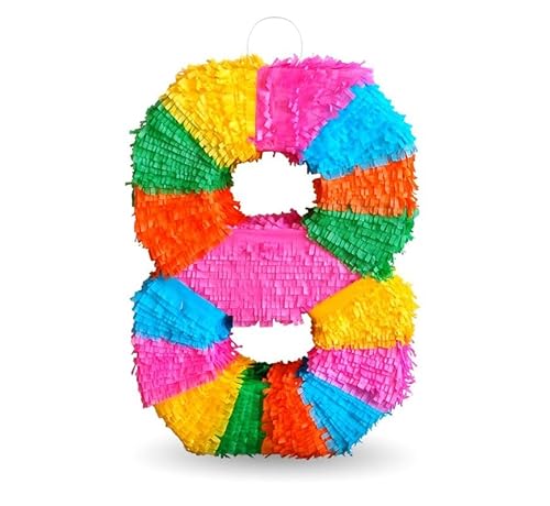 Playflip Pinata Zahl 8 bunt 8. Geburtstag Kind Kindergeburtstag von Playflip