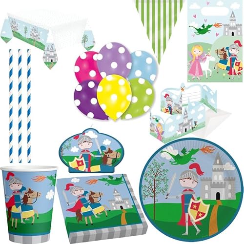 Playflip Partyset Ritter Geburtstagsdeko zum Kindergeburtstag Geburtstag von Playflip