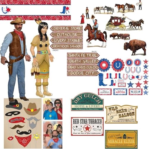 Playflip XL Partyset Wilder Westen Cowboy Motto Party Dekoration Western von Playflip