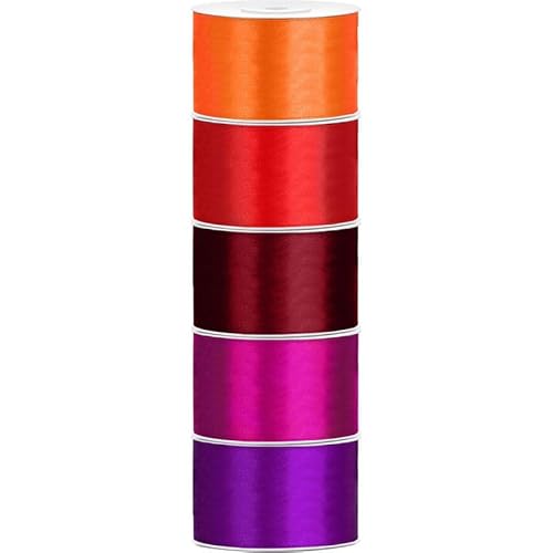 Satin Geschenkband 38mm 5 Farben je 25m lang orange rot weinrot fuchsia lila Schleifenband Geschenkverpackung Geburtstag Hochzeit Weihnachten von Playflip