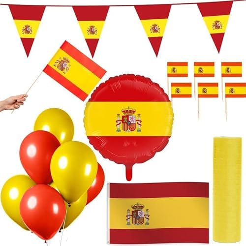 Spanien Party Deko Set 24 TLG. Partyset Partydeko rot gelb von Playflip