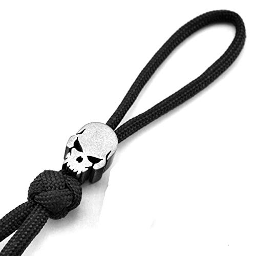 Playstala Punisher Schädelform Messer Perle Titan Lanyard Paracord Perlen für Messer Reißverschluss Pull 550 Paracord Lanyard Perlen Anhänge von Playstala