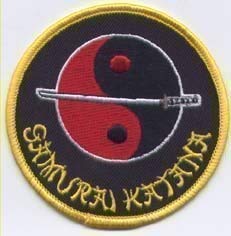 Playwell Kampfsport Gestickte Abzeichen - Samurai Katana Waffen Yin Yang Patch von Playwell