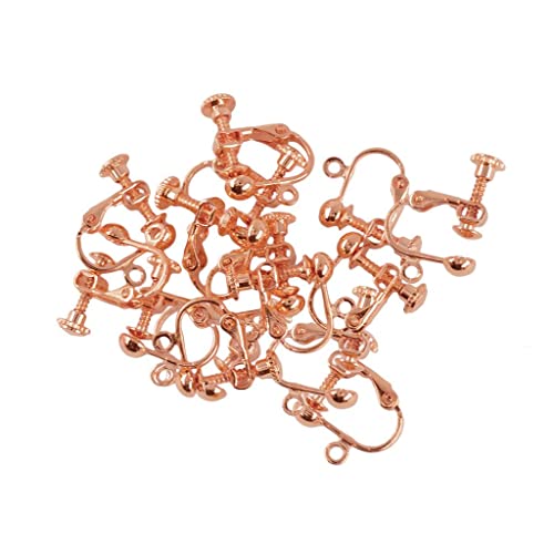 12 Stück Non-Piercing-Schraub-Ohrring-Clip, flache Haken, DIY, Handwerk, Roségold von Pleayietoopiatiey