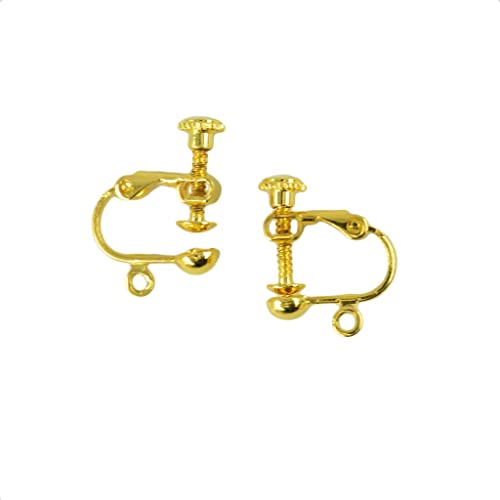 12 Stück Non-Piercing Schraube Ohrring Clip Flache Haken DIY Handwerk Gold von Pleayietoopiatiey