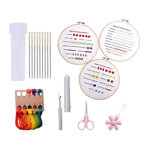 Pleayietoopiatiey Stickerei-Starter-Set mit Stichen, Mustern, Nähen, Basteln, DIY Handarbeiten von Pleayietoopiatiey