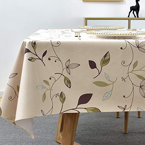 Plenmor PVC Tischdecke Plastik Tischdecke Wachstischdecke Wachstuchtischdecke,Table Cloth Waterproof Tischtuch Tischdecke Wasserdicht Table Cover 137 x 185 cm von Plenmor