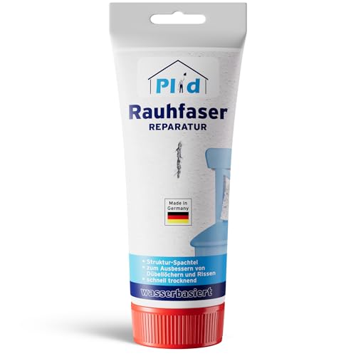 Plid® Spachtelmasse Weiß Innen 0,33kg / Raufaser Reparatur, Bohrloch Füllung - Lösungsmittelfrei, Schnell Trocknend, Leicht Zu Verarbeiten, Fertigspachtel Direkt Aus Der Tube Auftragen und Modellieren von Plid