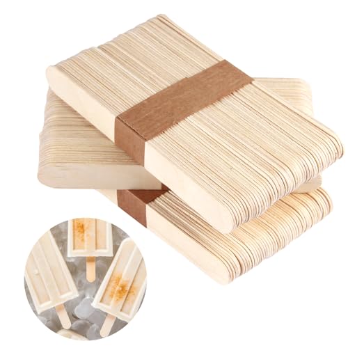 150 Stück Holzstäbchen, 180 x 150 mm, Eisstäbchen aus Holz, kreative Freizeit, natürlich, Zungensenker, Holz, zum Basteln, für Kinder, Eiscreme, DIY, Innendekoration von Plimbin