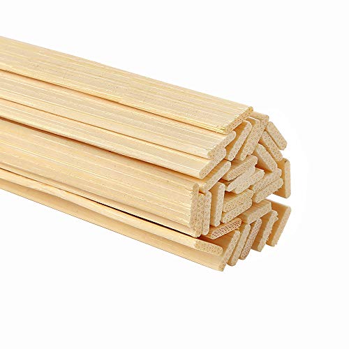 Pllieay 30 Stück natürliche Bambusstöcke Holz-Bastelstäbe Extra lange Stöcke zum Basteln (39,9 cm Länge x 0,9 cm Breite x 0,2 cm Dicke) von Pllieay