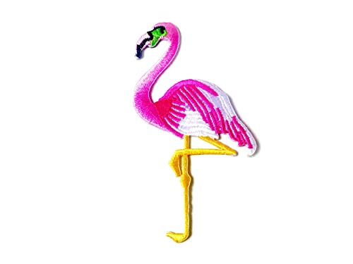 PLpatch Pink Flamingo süßer Vogel süßes Cartoon-Logo 3 zum Aufnähen zum Aufbügeln bestickter Applikation Badge Schild Patch Kleidung Kostüm von Ploen Love