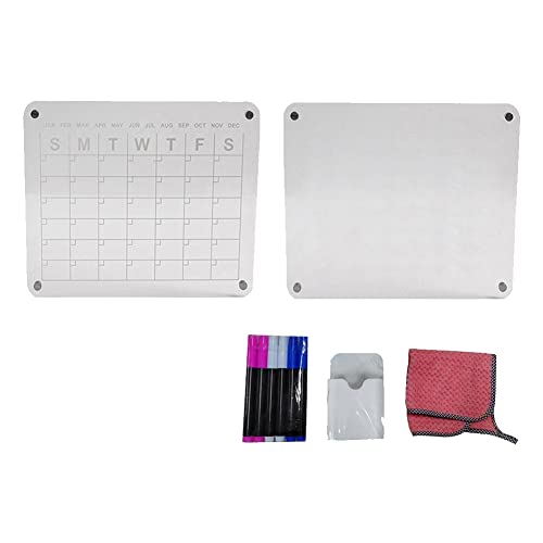 Plookyoe 2PCS Magnetische, Feucht Abwischbare Löschtafel für Kühlschrank, Kalender für Kühlschrank, Notiztafel, Radiergummi, Acryl, Klar, 40 X 30 cm von Plookyoe