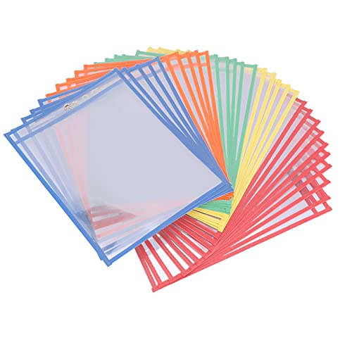 Plookyoe 30 Mehrfarbige, Trocken Abwischbare, Übergröße 10 x 13, perfekt Für Die Organisation Von Klassenzimmern, Wiederverwendbare Trockene Abwischbare, 30 Pack von Plookyoe