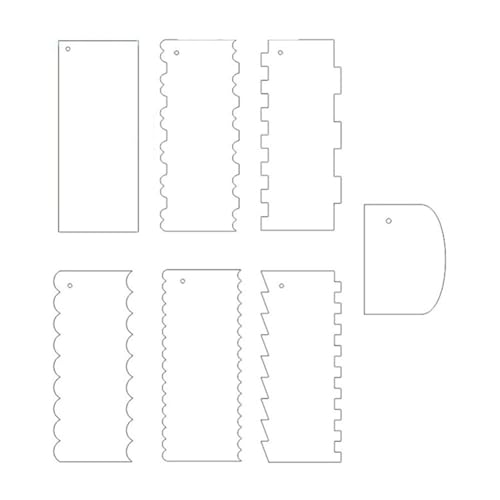 Plookyoe 7-Teiliges KuchengläTter-Kamm-Schaber-Set für Kuchen, Bildhauerei, DekorzubehöR, KuchendekorationszubehöR zum Backen, Mit LöChern von Plookyoe