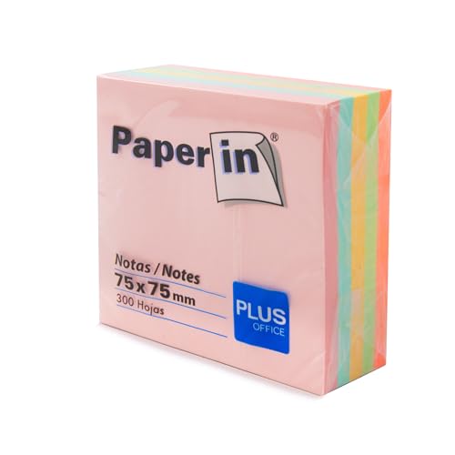 Plus Office Paper In Notizzettelblöcke, 300 Blatt, 75 x 75 mm, Pastellfarben von Plus Office