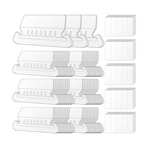 Pluuttiem Registerkarten für Dateiordner, 100 Etiketten-Sets für Hängemappen, Registerkarten und Kunststoffeinlagen von 5,1 cm für Hängemappen von Pluuttiem