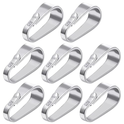 8 PCS Kettenverschluss Silber, Collierschlaufen 925 Sterling Silber 9mm Verbinder, Geeignet für Halsketten, Anhängerverbindungen und DIY-Schmuckherstellung 8 PCS Kettenverschluss Silber, Collierschlaufen 925 Sterling Silber 9mm Verbinder, Geeignet für Halsketten, Anhängerverbindungen und DIY-Schmuckherstellung von Pluvyze